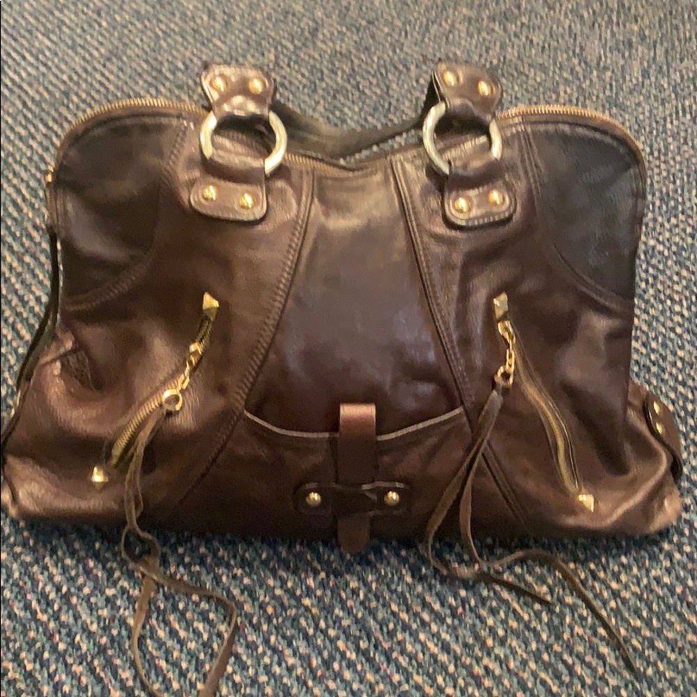 Kiki Pearl Leather Satchel.